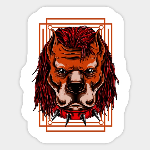 Mad Dog Bull Punk Brown Red Sticker by BradleyHeal